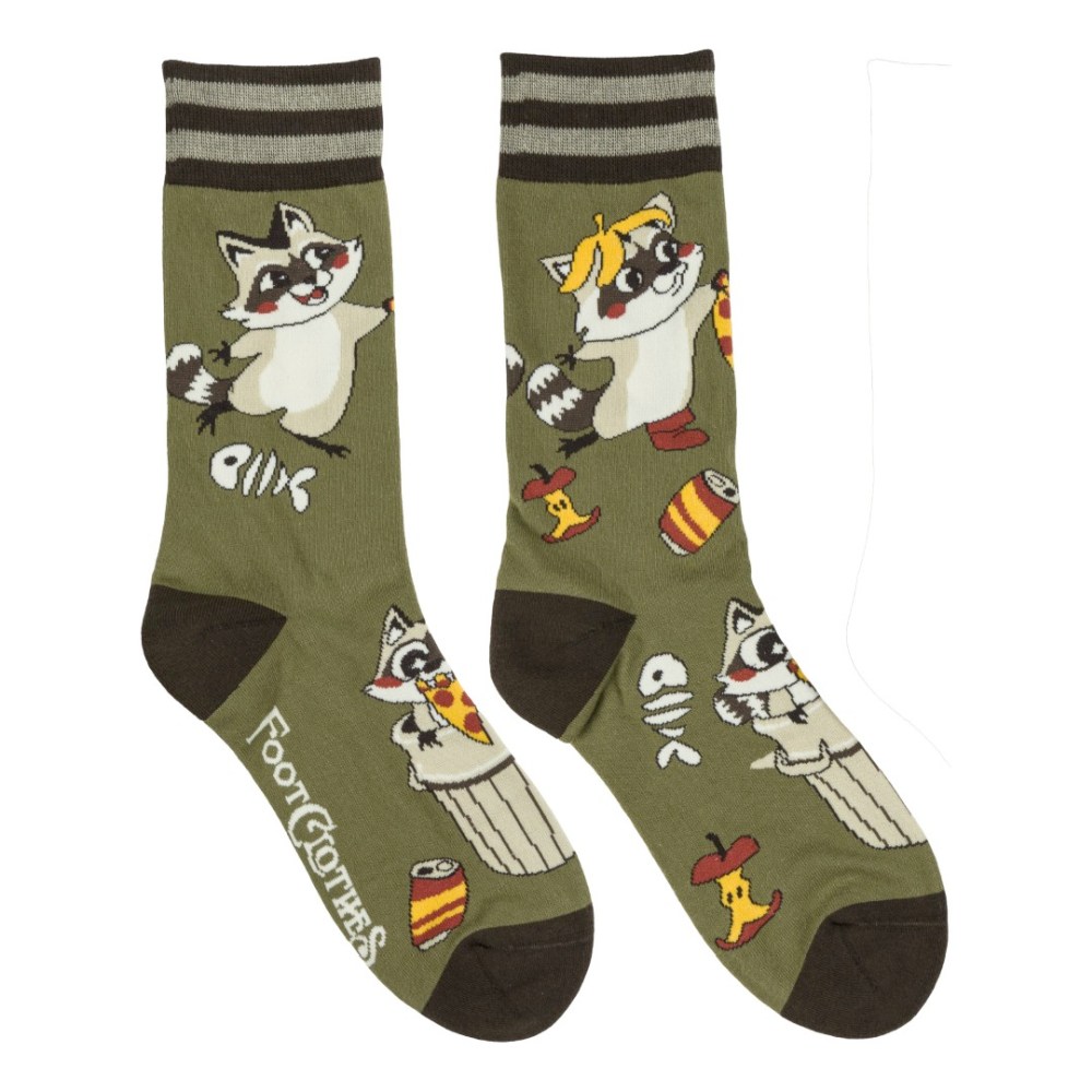 Footclothes - Trash Panda Pizza Party Sokken - Groen